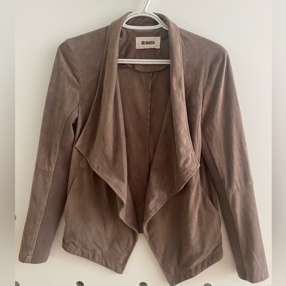 BB Dakota faux suede drape front jacket - Picture 2 of 5